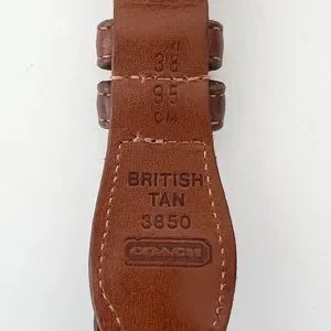 Vintage Coach 3850 Braided British Tan Leather Brass Buckle Belt Sz 38 Vintage COACH British Tan Brown Braided Leather Brass Belt  main image 3
